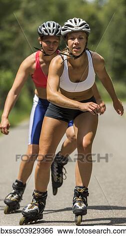 "Young women, 19 years, inline skating, country road, Schurwald, Baden-Wurttemberg, Germany, Europe" View Large Photo Image Stock Photograph - "Young women, 19 years, inline skating, country road, Schurwald, Baden-Wurttemberg, Germany, Europe". Fotosearch