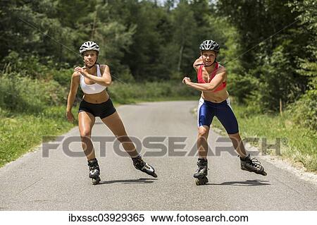 "Young women, 19 years, inline skating, country road, Schurwald, Baden-Wurttemberg, Germany, Europe" View Large Photo Image Stock Photography - "Young women, 19 years, inline skating, country road, Schurwald, Baden-Wurttemberg, Germany, Europe". Fotosearch