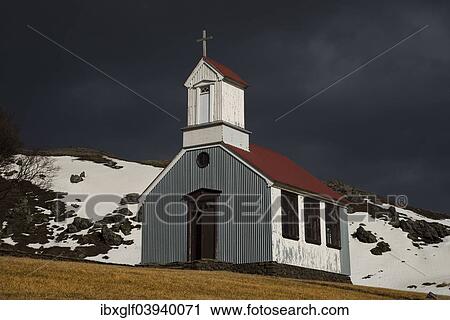 "Ytri-Rauoamelur Church, Gerouberg, Snaefellsness Peninsula, Vesturland, Iceland, Europe" View Large Photo Image Stock Image - "Ytri-Rauoamelur Church, Gerouberg, Snaefellsness Peninsula, Vesturland, Iceland, Europe". Fotosearch