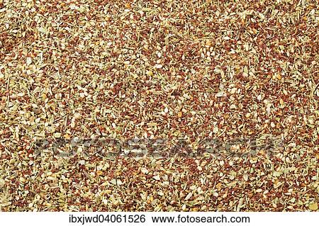"Za'atar, a Middle Eastern spice blend containing herbs, sesame and sumac" View Large Photo Image Stock Photograph - "Za'atar, a Middle Eastern spice blend containing herbs, sesame and sumac". Fotosearch
