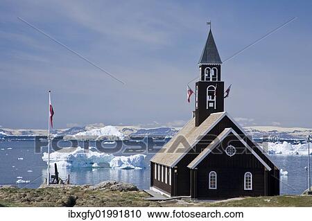 "Zion Church in Ilulissat, Greenland, North America" View Large Photo Image Stock Image - "Zion Church in Ilulissat, Greenland, North America". Fotosearch