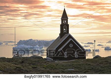 "Zion Church of Disko Bay, Ilulissat, Greenland, North America" View Large Photo Image Stock Photography - "Zion Church of Disko Bay, Ilulissat, Greenland, North America". Fotosearch