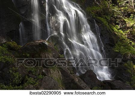 Stock Photography - "Zweribach Waterfall on Kandel Mountain in the Black Forest, Baden-Wuerttemberg, Germany, Europe". Fotosearch