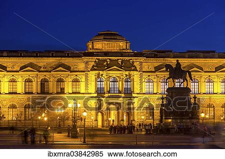 "Zwinger Palace and an equestrian statue at night, UNESCO World Heritage Site, Elbe river, historic centre, Dresden, Saxony, Germany, Europe" View Large Photo Image Stock Photography - "Zwinger Palace and an equestrian statue at night, UNESCO World Heritage Site, Elbe river, historic centre, Dresden, Saxony, Germany, Europe". Fotosearch