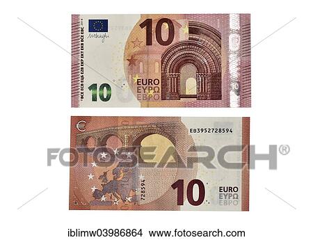 "10 EURO banknote, in circulation since September 2014, front and back" View Large Photo Image Picture - "10 EURO banknote, in circulation since September 2014, front and back". Fotosearch