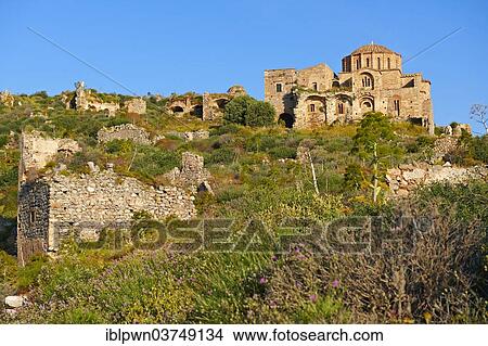 "12th century Byzantine Orthodox Church of Hagia Sophia in the upper town ruins of Monemvasia, Peloponnese, Greece, Europe" View Large Photo Image Picture - "12th century Byzantine Orthodox Church of Hagia Sophia in the upper town ruins of Monemvasia, Peloponnese, Greece, Europe". Fotosearch
