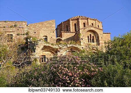 "12th century Byzantine Orthodox Church of Hagia Sophia in the upper town ruins of Monemvasia, Peloponnese, Greece, Europe" View Large Photo Image Stock Image - "12th century Byzantine Orthodox Church of Hagia Sophia in the upper town ruins of Monemvasia, Peloponnese, Greece, Europe". Fotosearch