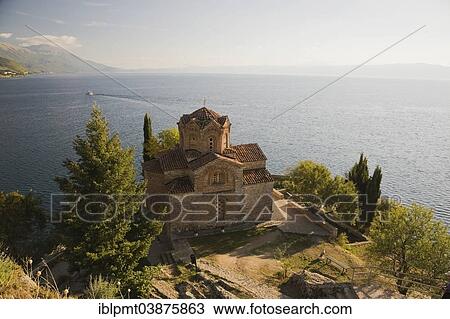 "13th century Church of Saint John the Theologian at Kaneo, overlooking Lake Ohrid, Ohrid, Macedonia, Europe" View Large Photo Image Stock Image - "13th century Church of Saint John the Theologian at Kaneo, overlooking Lake Ohrid, Ohrid, Macedonia, Europe". Fotosearch
