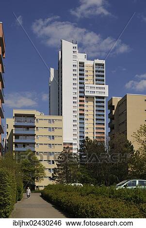 "31-story apartment building designed by Walter Gropius, Gropiussstadt, Gropius City, satellite settlement, large housing estate with 18, 000 apartments, Neukoelln, Berlin, Germany, Europe" View Large Photo Image Stock Photograph - "31-story apartment building designed by Walter Gropius, Gropiussstadt, Gropius City, satellite settlement, large housing estate with 18, 000 apartments, Neukoelln, Berlin, Germany, Europe". Fotosearch