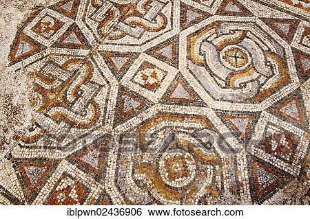 "4th century A. D. geometric floor mosaics of the late Roman period, Jewish synagogue of Sardis archaeological site, discovered in 1962 as part of an on going Harvard Art Museum excavation project, Hermus valley, Turkey, Asia" View Large Photo Image Stock Photograph - "4th century A. D. geometric floor mosaics of the late Roman period, Jewish synagogue of Sardis archaeological site, discovered in 1962 as part of an on going Harvard Art Museum excavation project, Hermus valley, Turkey, Asia". Fotosearch