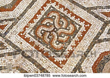 Stock Photography - "4th century geometric floor mosaic from the late Roman Jewish synagogue of Sardis, archaeological site, UNESCO World Heritage Site, Hermus valley, Sardis, Turkey, Asia". Fotosearch