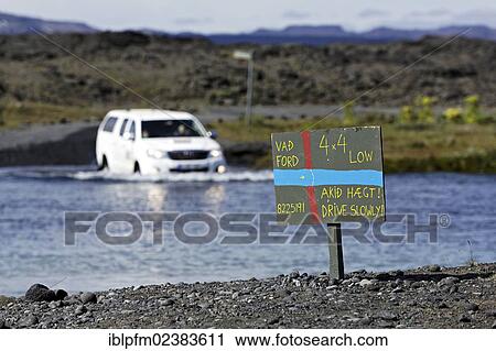 "4WD attempting water crossing on the F88 highlands road, Iceland, Europe" View Large Photo Image Stock Image - "4WD attempting water crossing on the F88 highlands road, Iceland, Europe". Fotosearch