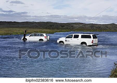 "4WD stuck in the Lindaa river, highlands, Iceland, Europe" View Large Photo Image Stock Photograph - "4WD stuck in the Lindaa river, highlands, Iceland, Europe". Fotosearch