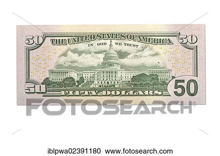 "50 dollar banknote, rear" View Large Photo Image Stock Image - "50 dollar banknote, rear". Fotosearch