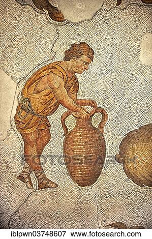 "6th century Byzantine Roman mosaic of a man with an amphora, from the peristyle of the Great Palace from the reign of Emperor Justinian I, UNESCO World Heritage Site, Istanbul, Turkey, Asia" View Large Photo Image Stock Photo - "6th century Byzantine Roman mosaic of a man with an amphora, from the peristyle of the Great Palace from the reign of Emperor Justinian I, UNESCO World Heritage Site, Istanbul, Turkey, Asia". Fotosearch