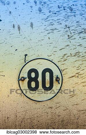 80km/h speed limit badge on an old trailer View Large Photo Image Stock Photo - 80km/h speed limit badge on an old trailer. Fotosearch