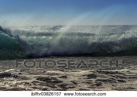 "A breaking wave splashing with sea spray on the beach, Playa del Ingles, Gran Canaria, Canary Islands, Spain, Europe" View Large Photo Image Stock Photo - "A breaking wave splashing with sea spray on the beach, Playa del Ingles, Gran Canaria, Canary Islands, Spain, Europe". Fotosearch