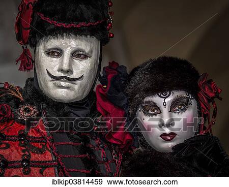 A couple dressed dressed up for the Carnival of Venice View Large Photo Image Stock Photo - A couple dressed dressed up for the Carnival of Venice. Fotosearch