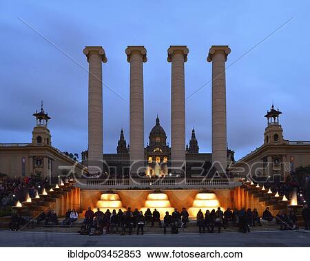 "A crowd enjoying the Font Magica, magic fountain, at dusk, Barcelona, Catalonia, Spain, Europe" View Large Photo Image Stock Image - "A crowd enjoying the Font Magica, magic fountain, at dusk, Barcelona, Catalonia, Spain, Europe". Fotosearch
