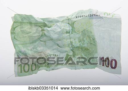A crumpled 100 euro banknote View Large Photo Image Picture - A crumpled 100 euro banknote. Fotosearch