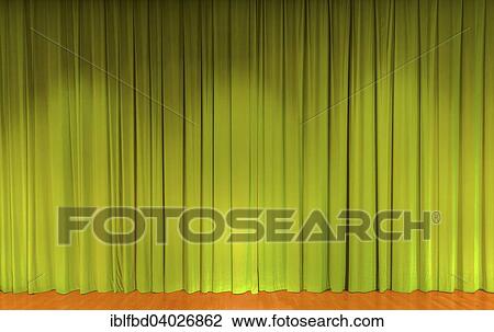 "A curtain in green, theater stage" View Large Photo Image Stock Image - "A curtain in green, theater stage". Fotosearch