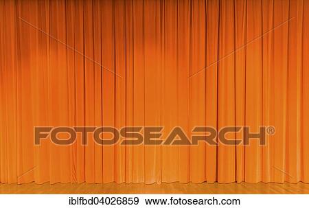 "A curtain in orange, theater stage" View Large Photo Image Stock Photo - "A curtain in orange, theater stage". Fotosearch