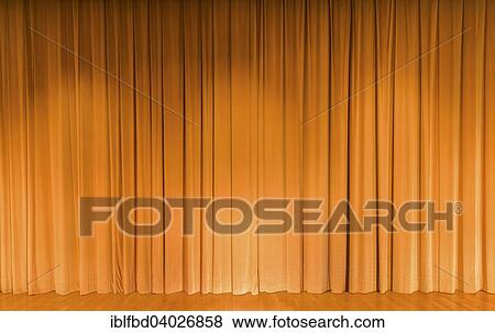 "A curtain in yellow, theater stage" View Large Photo Image Stock Photo - "A curtain in yellow, theater stage". Fotosearch