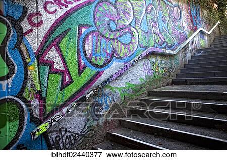 "A dark staircase with graffiti, Trier, Rhineland-Palatinate, Germany, Europe" View Large Photo Image Stock Photo - "A dark staircase with graffiti, Trier, Rhineland-Palatinate, Germany, Europe". Fotosearch