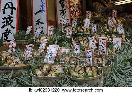 "A gourmet food store offering bamboo shoots and mushrooms, including matsutake, pine mushrooms (Tricholoma matsutake), very expensive mushrooms, Teramachi-Dori shopping street, Kyoto, Japan, East Asia, Asia" View Large Photo Image Stock Image - "A gourmet food store offering bamboo shoots and mushrooms, including matsutake, pine mushrooms (Tricholoma matsutake), very expensive mushrooms, Teramachi-Dori shopping street, Kyoto, Japan, East Asia, Asia". Fotosearch