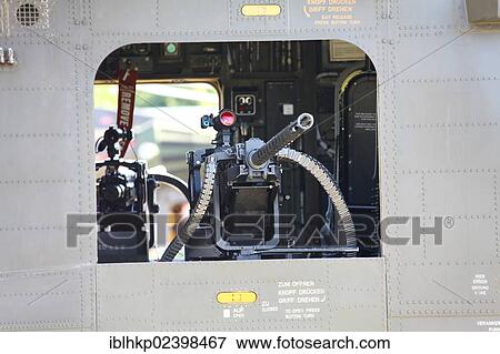 "A M3M machine gun on a CH-53 helicopter, German armed forces, Germany, Europe" View Large Photo Image Stock Photo - "A M3M machine gun on a CH-53 helicopter, German armed forces, Germany, Europe". Fotosearch