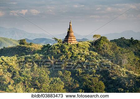 "A pagoda is surrounded by trees, Mrauk U, Sittwe District, Rakhine State, Myanmar, Asia" View Large Photo Image Stock Image - "A pagoda is surrounded by trees, Mrauk U, Sittwe District, Rakhine State, Myanmar, Asia". Fotosearch