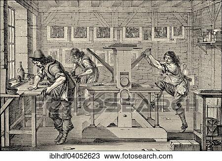 "A printer for copperplate engravings in the 17th century, historical illustration" View Large Photo Image Stock Image - "A printer for copperplate engravings in the 17th century, historical illustration". Fotosearch
