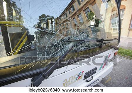 "A public transport bus damaged in an accident, Esslingen, Baden-Wuerttemberg, Germany, Europe" View Large Photo Image Stock Image - "A public transport bus damaged in an accident, Esslingen, Baden-Wuerttemberg, Germany, Europe". Fotosearch