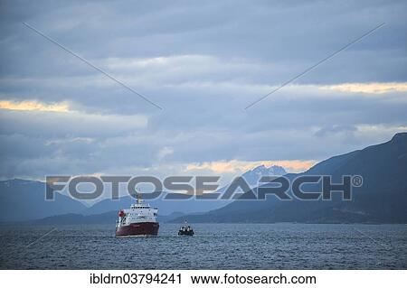 "A ship travelling in the Beagle Channel near Ushuaia, Tierra del Fuego Province, Argentina, South America" View Large Photo Image Stock Image - "A ship travelling in the Beagle Channel near Ushuaia, Tierra del Fuego Province, Argentina, South America". Fotosearch