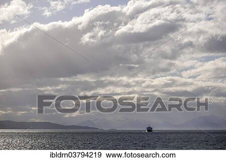 "A ship travelling in the Beagle Channel near Ushuaia, Tierra del Fuego Province, Argentina, South America" View Large Photo Image Stock Photo - "A ship travelling in the Beagle Channel near Ushuaia, Tierra del Fuego Province, Argentina, South America". Fotosearch