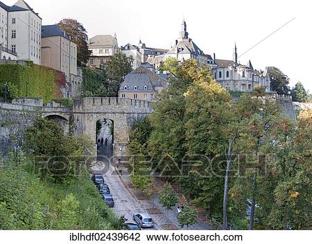 "A street connecting the lower town and the upper town, Luxembourg city, Europe, PublicGround" View Large Photo Image Stock Image - "A street connecting the lower town and the upper town, Luxembourg city, Europe, PublicGround". Fotosearch