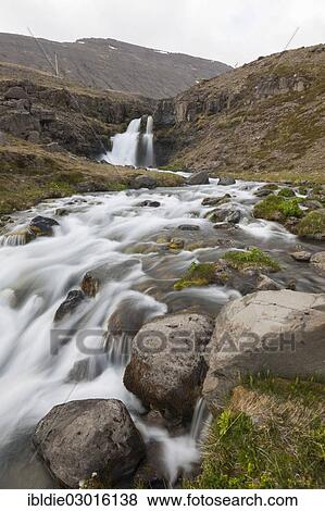 "A waterfall on the northwestern peninsula, Nordwest Halbinsel, Iceland, Europe" View Large Photo Image Stock Photo - "A waterfall on the northwestern peninsula, Nordwest Halbinsel, Iceland, Europe". Fotosearch
