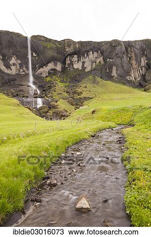 "A waterfall on the southern coast, Iceland, Europe" View Large Photo Image Stock Image - "A waterfall on the southern coast, Iceland, Europe". Fotosearch