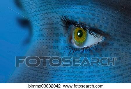 A woman's eye and binary code View Large Photo Image Stock Image - A woman's eye and binary code. Fotosearch