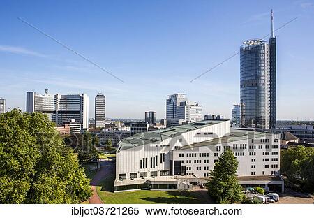 "Aalto Theatre, in front of RWE Tower, Essen, North Rhine-Westphalia, Germany, Europe" View Large Photo Image Stock Photography - "Aalto Theatre, in front of RWE Tower, Essen, North Rhine-Westphalia, Germany, Europe". Fotosearch