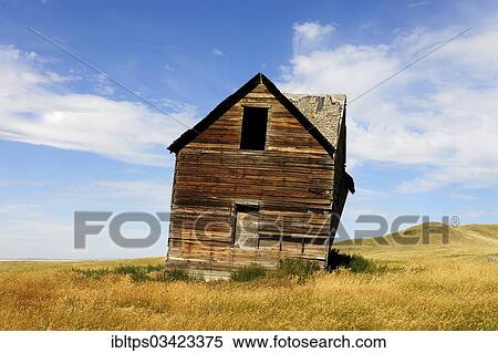 Stock Photography - "Abandoned and decaying house on the prairie, Saskatchewan Province, Canada, North America". Fotosearch