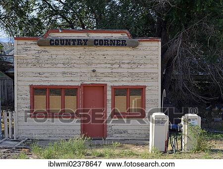 Stock Photo - "Abandoned gas station, legendary Burr Trail Road, Grand Staircase-Escalante National Monument, GSENM, Utah, Southwestern USA, USA, PublicGround". Fotosearch