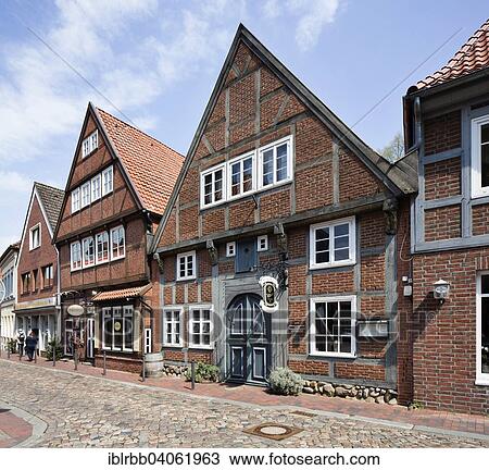 Stock Image - "Abthaus building, historic centre, Buxtehude, Altes Land, Lower Saxony, Germany, Europe". Fotosearch