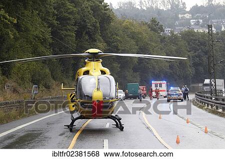"Accident on the highway B42 between Urbar and Vallendar, rescue helicopter, Vallendar, Rhineland-Palatinate, Germany, Europe" View Large Photo Image Stock Photo - "Accident on the highway B42 between Urbar and Vallendar, rescue helicopter, Vallendar, Rhineland-Palatinate, Germany, Europe". Fotosearch
