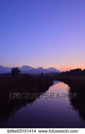 Picture - "Achen River on Lake Hopfensee, Hopfen am See, Allgau, Upper Bavaria, Bavaria, Germany, Europe". Fotosearch
