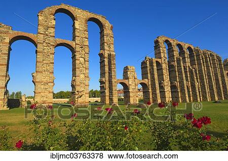 "Acueducto de los Milagros, Roman aqueduct, UNESCO World Heritage site, Emerita Augusta, Merida, Extremadura, Spain, Europe" View Large Photo Image Stock Photo - "Acueducto de los Milagros, Roman aqueduct, UNESCO World Heritage site, Emerita Augusta, Merida, Extremadura, Spain, Europe". Fotosearch