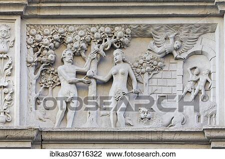 "Adam and Eve in Paradise, relief, """"Biblical House"""", Gorlitz, Saxony, Germany, Europe" View Large Photo Image Stock Image - "Adam and Eve in Paradise, relief, """"Biblical House"""", Gorlitz, Saxony, Germany, Europe". Fotosearch