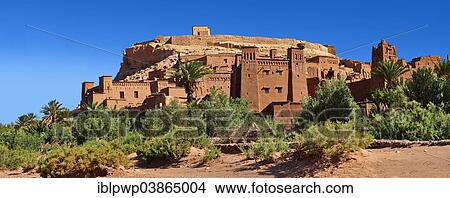 Picture - "Adobe buildings of the Berber Ksar or fortified village of Ait Benhaddou, Souss-Massa-Draa, Morocco, Africa". Fotosearch