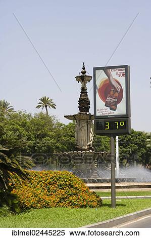 "Advertisement sign with thermometer, Seville, Sevilla, Andalusia, Spain, Europe" View Large Photo Image Stock Photography - "Advertisement sign with thermometer, Seville, Sevilla, Andalusia, Spain, Europe". Fotosearch