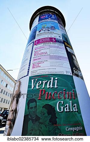 "Advertising column with posters, Schwabing, Munich, Bavaria, Germany, Europe" View Large Photo Image Picture - "Advertising column with posters, Schwabing, Munich, Bavaria, Germany, Europe". Fotosearch